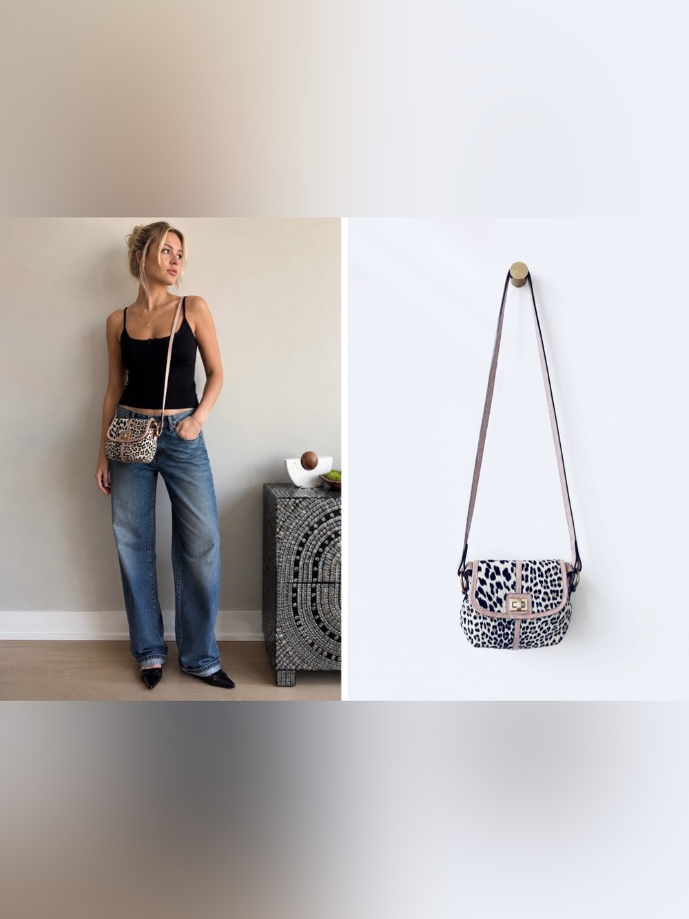 Roberto Cavalli Leopard Print Crossbody Bag Made in Italy